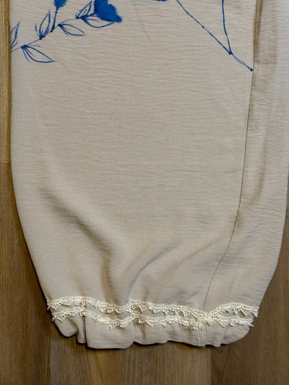 Hand Painted Upcycled Cottagecore Harem Boho Balloon Pants - Picture 5 of 8